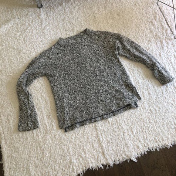 Madewell Mock Neck Gray Marled Sweater - Picture 6 of 6